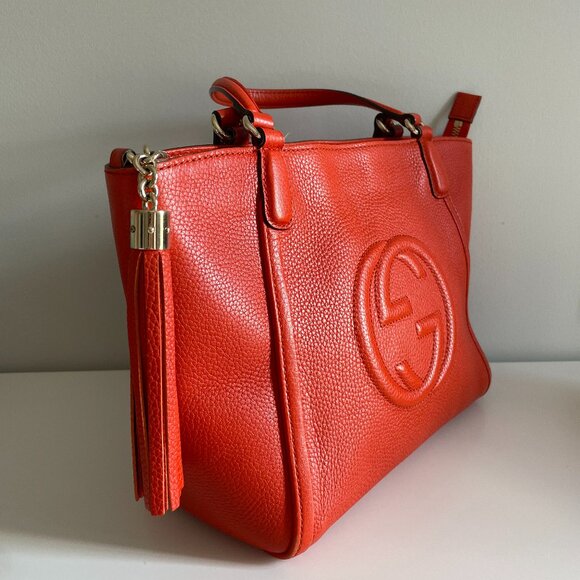 Gucci Soho Cellarius Pebbled Calfskin Top Handle Tote Bag - Picture 3 of 15